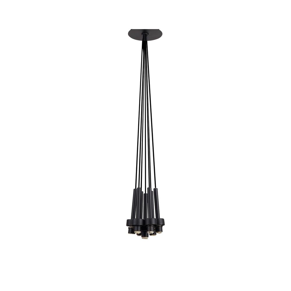 Luxuria Apex 15cm Satin Black 7 Light G9 Universal 1.5m Cluster Pendant