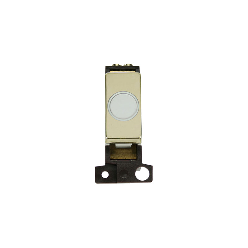 Click MiniGrid 20A Ingot Flex Outlet Module Polished Brass Insert White