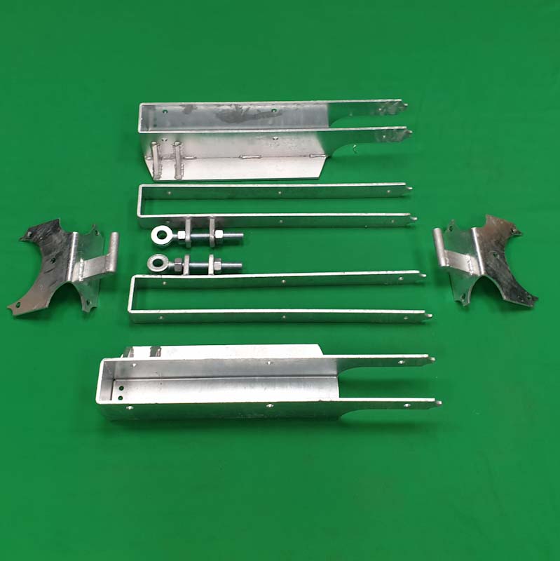 Offset Hinges, Shoes, Corner Plates Kit Pair Galvanised &#40;New Style&#41;
