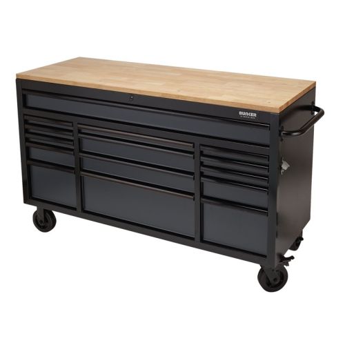 Draper Workbench Roller Tool Cabinet 15 Drawer 61" In Grey