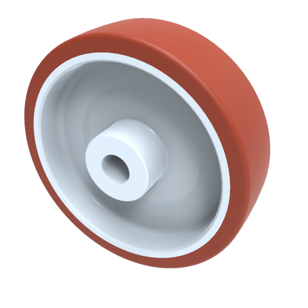 Polyurethane Nylon 125mm Plain Bearing Wheel 230kg Load