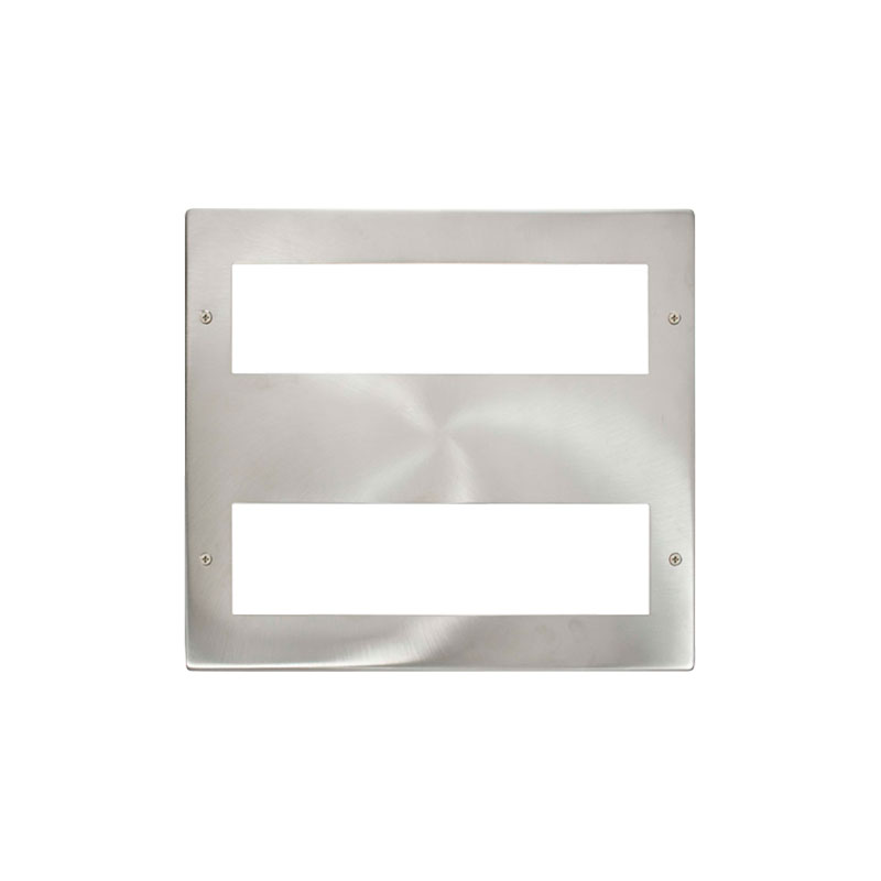 Click New Media Brushed Stainless 16 Module Large Unfurnished Front Plate