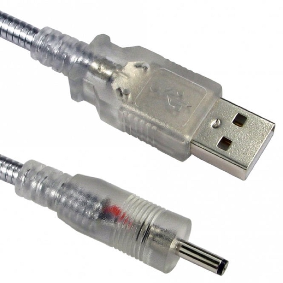 USB DC Power Lead USB-A 3.5mm (L)0.3Mtr Silver/Clear