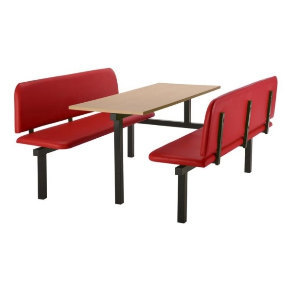 CU94 - 6-Seater Oscar Canteen Unit - 1 Way Access, Red, Beech