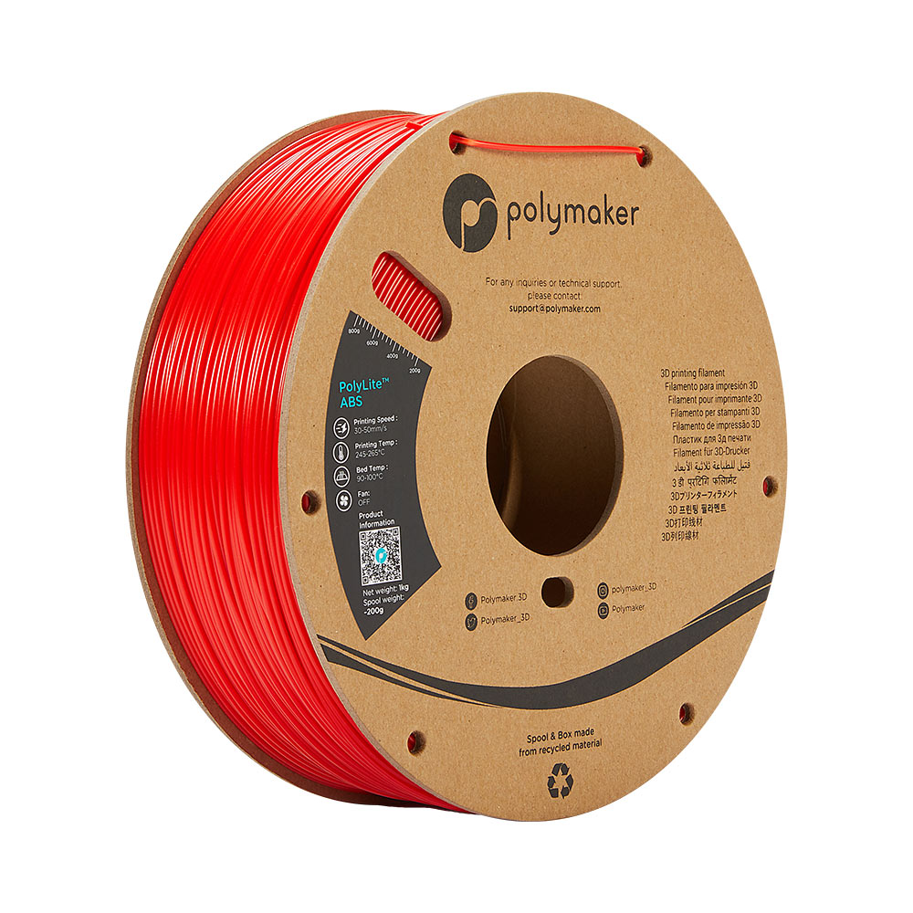 PolyMaker PolyLite Red ABS 1.75mm 1Kg 3D Printing filament
