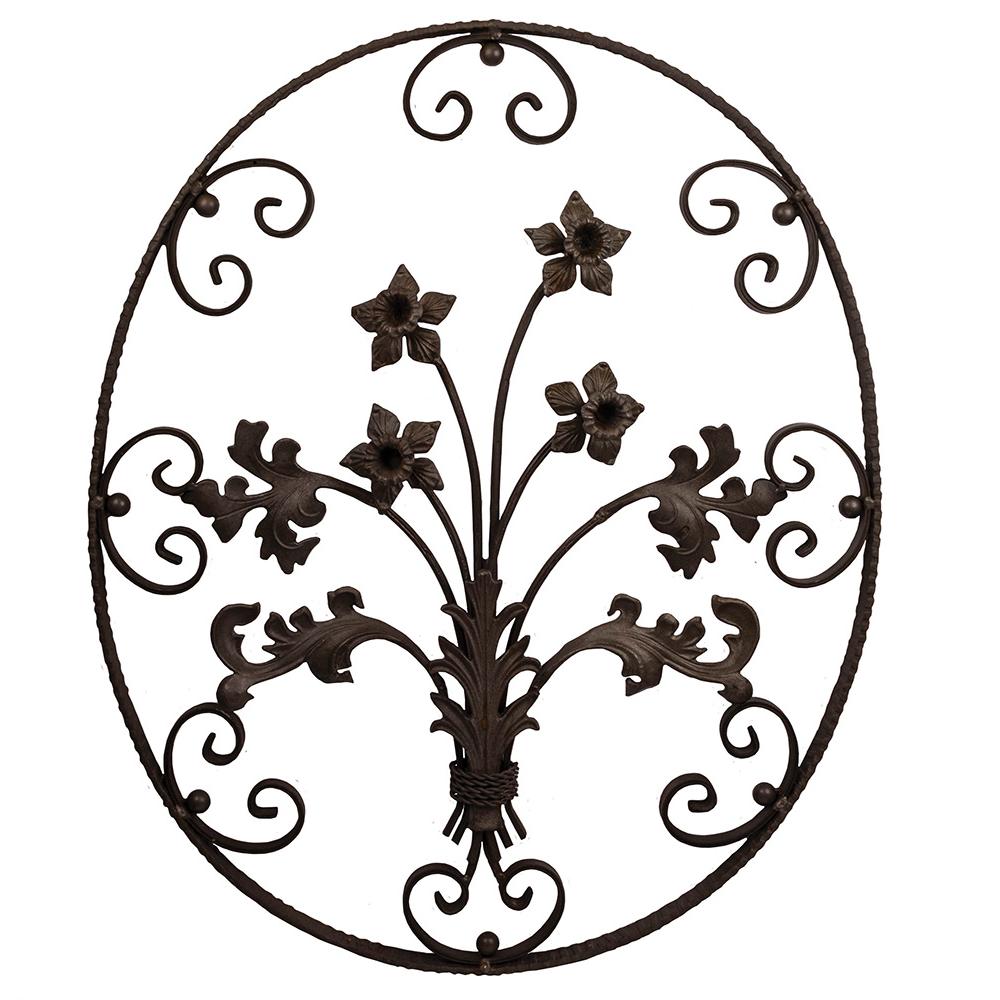 Floral Panel - H 800 x W 660mm DaffodilHammered - 12 x 6mm Flat Bar