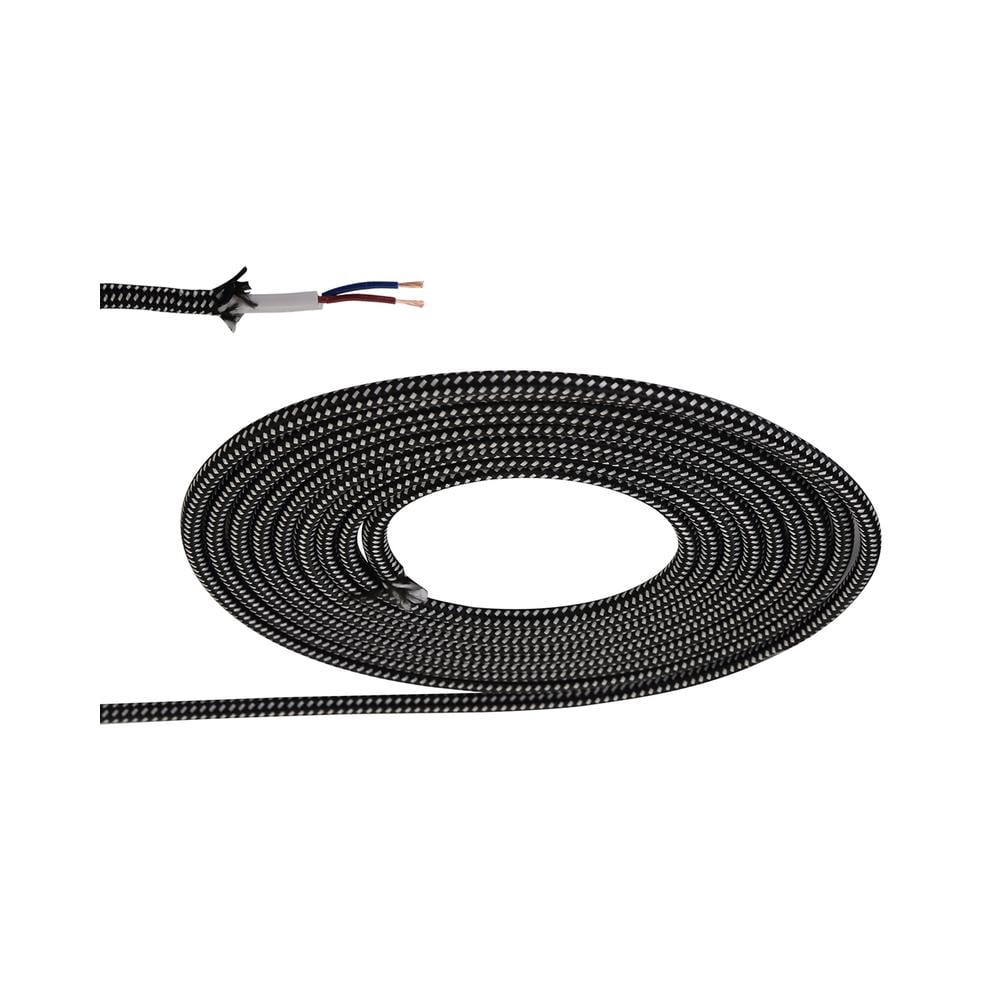 Luxuria Glorelle 1m Black & White Spot Braided 2 Core 0.75mm Cable