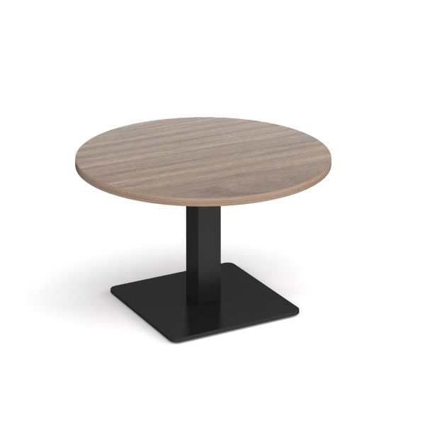 Brescia Circular Coffee Table with Black Base - Barcelona Walnut