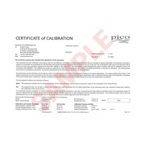 Pico Technology CC045 Calibration Certificate, For PicoScope 4444 Oscilloscope