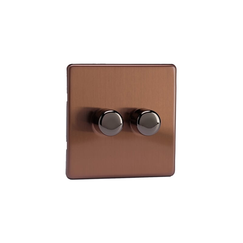 Varilight Urban V-Pro 2G LED Dimmer Brushed Bronze Varilight Screw Less Plate