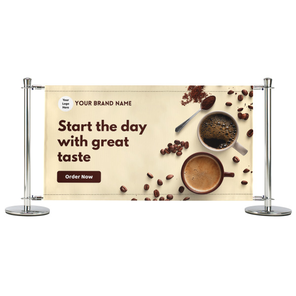 Start The Day With A Great Taste - Pre-Designed Coffee Shop Cafe Barrier Banner