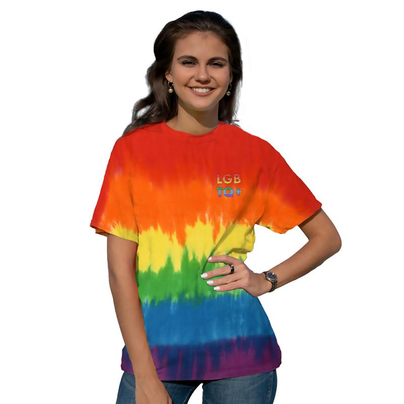 Rainbow Tie-Dye Pre-shrunk 100% Heavyweight Cotton T-Shirt