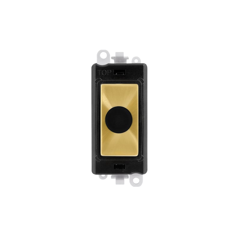 Click 20AX Satin Brass 20A Flex Outlet Module Insert Black