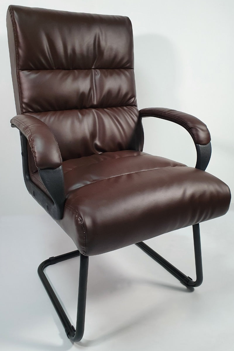 Soft Padded Visitor Office Chair in Brown - CHA-K35-2 Huddersfield