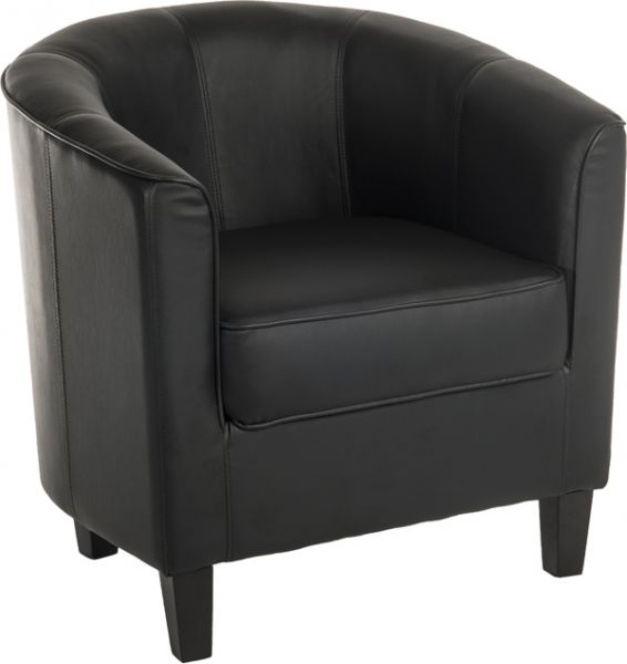 Suppliers Of Black Faux Leather Reception Tub Chair - TUB-CHAIR UK