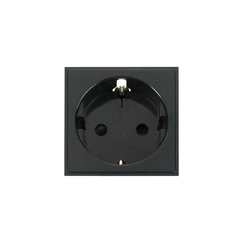 Click New Media 16A European Schuko Socket Outlet Module Black