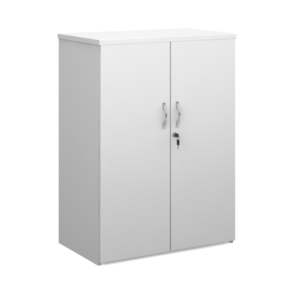 Universal Double Door Cupboard with 2 Shelves - White