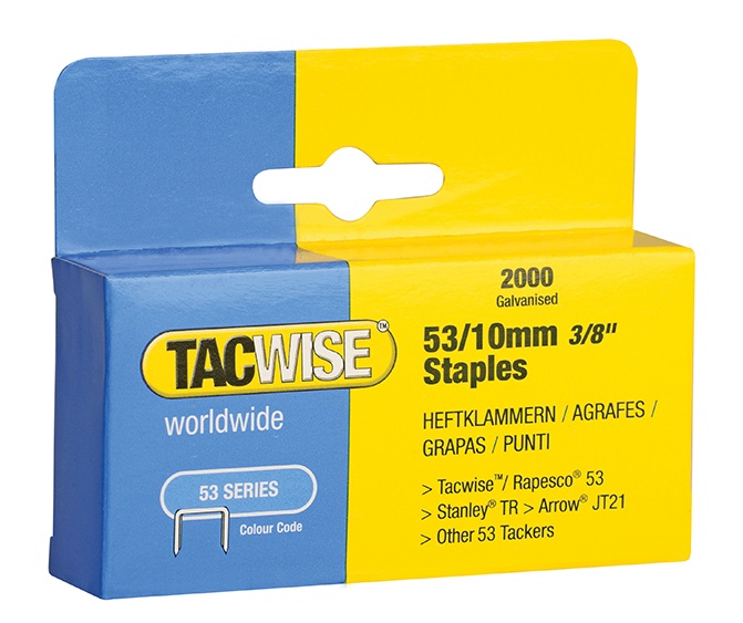 Tacwise 53 Light Duty Staples 10mm Type JT21