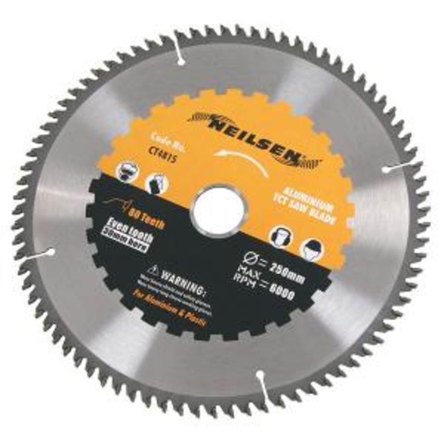 Neilsen CT4815 Aluminium Tct Saw Blade 250mm X 30mm, 80t