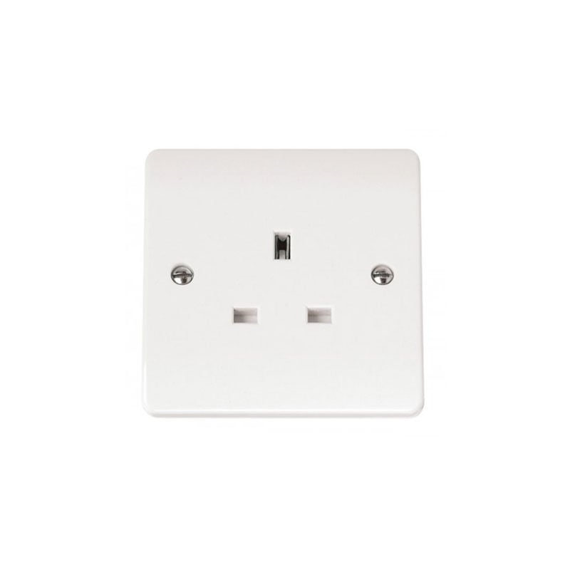 Click Unswitched Socket 13 Amp 1 Gang White PVC