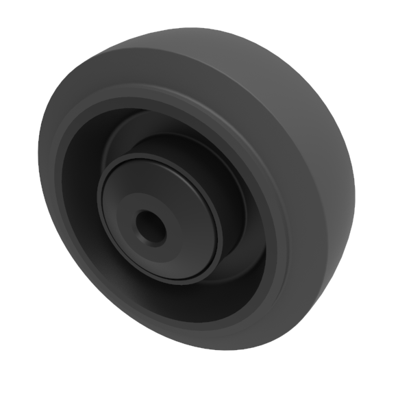 Black Elastic Rubber 65shore A 100mm Ball Bearing Wheel 200kg Load