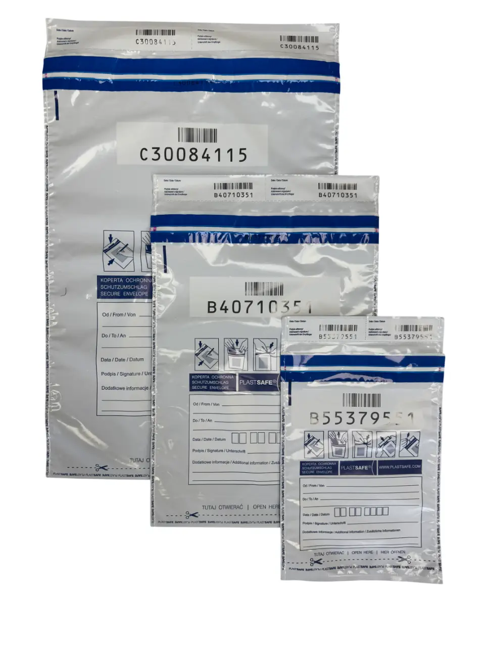 Tamper Evident Security Bags. A5/A4/A3