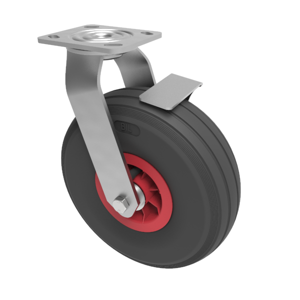 Pneumatic wheel Plate Swivel Castor Brake 260mm 120kg Load