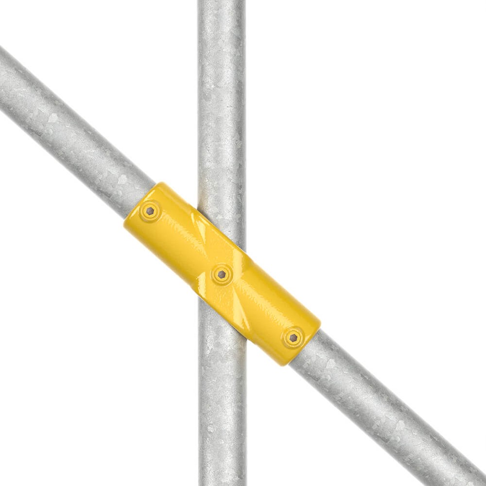 Adjustable 2 Socket Cross For 42.4mm Tube - Yellow Powder Coated