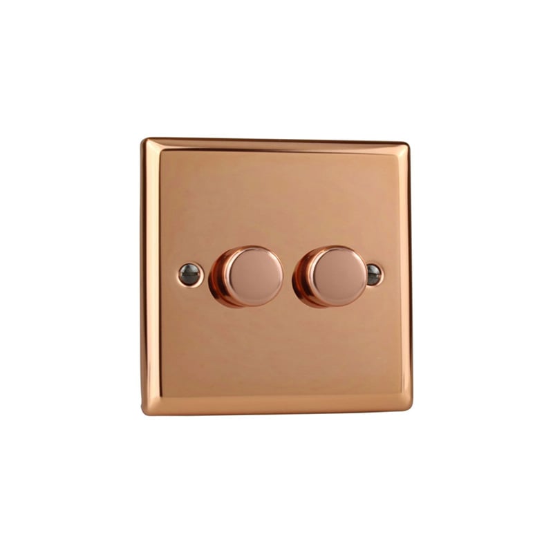 Varilight Urban V-Pro 2G LED Dimmer Polished Copper Standard Plate