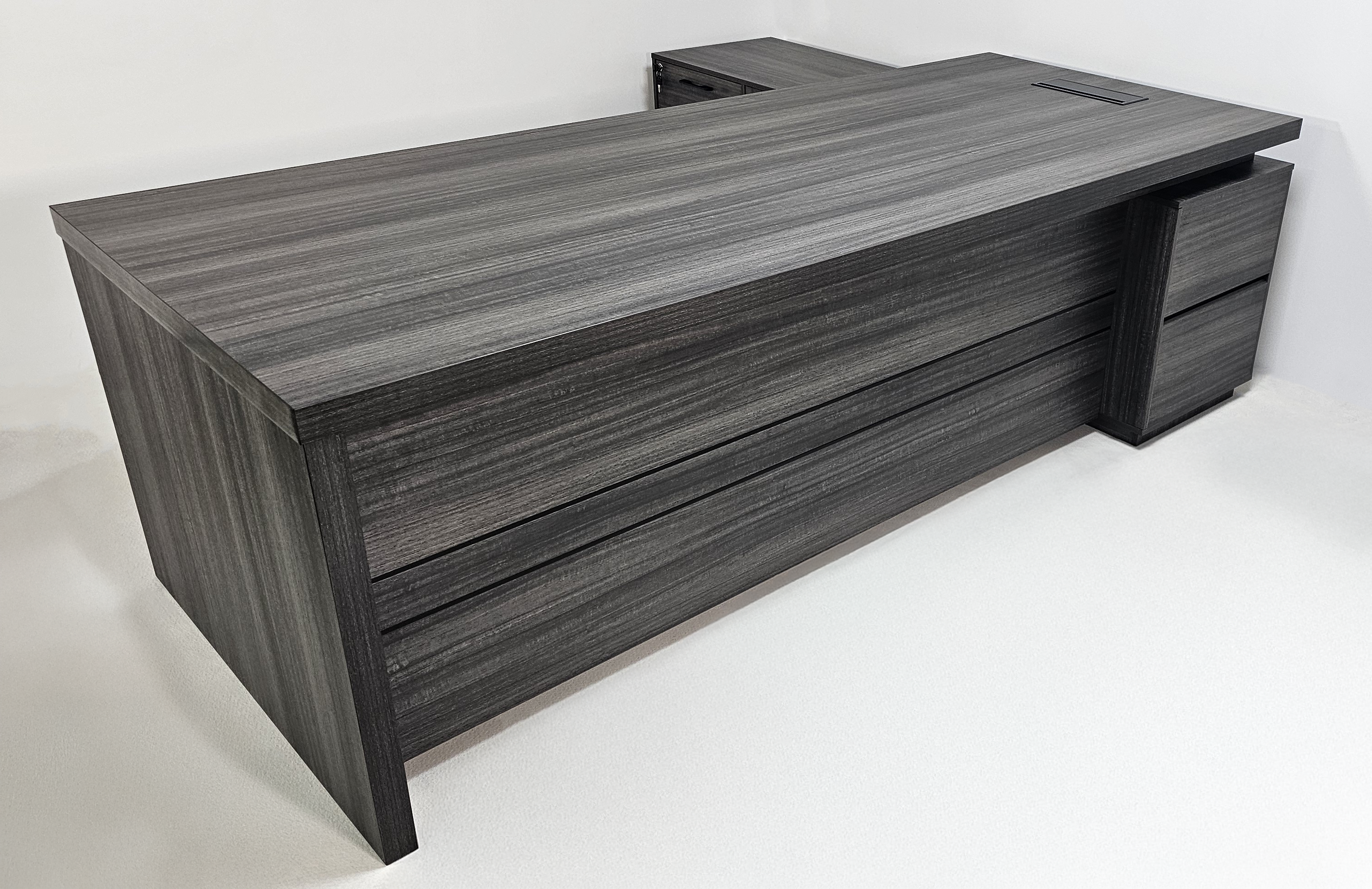 Specialising In Modern Grey Oak Executive Corner Desk with Storage - 2400mm - CF-CRN-H North Yourkshire