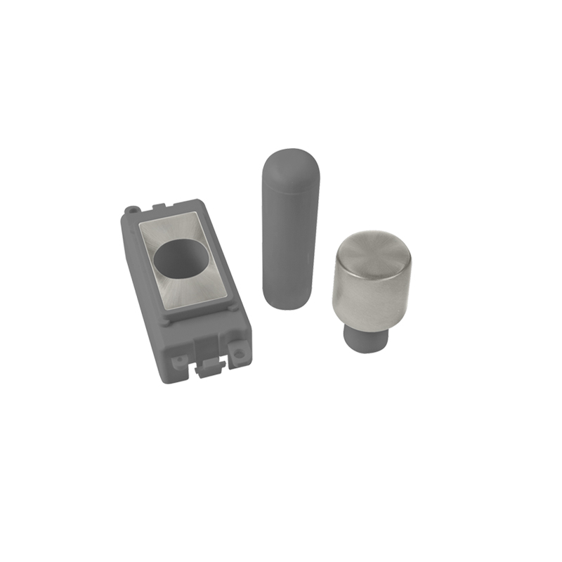 Click GridPro Satin Chrome 1 Module Dimmer Mounting Kit Insert Grey