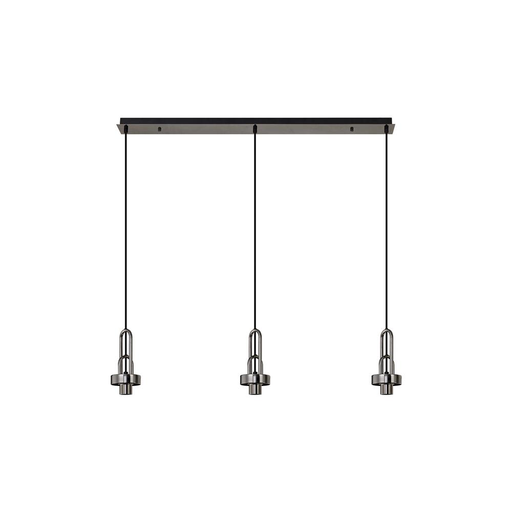 Luxuria Kennith Linear Suspension Kit (FRAME ONLY) 3xE27 Black Chrome/Matt Black