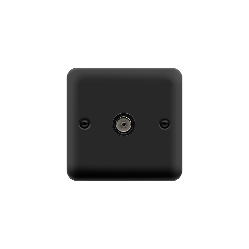 Click Deco Plus Single Isolated Coaxial Outlet Matt Black Black Inserts