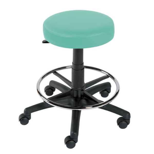 Gas Lift Examination Stool with Foot Ring - Mint