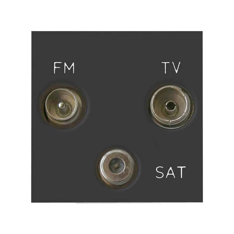 Varilight Data Grid Triplex Module TV/SAT/FM (+DAB) Black