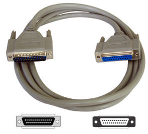 S14-02 2M PC Serial Modem Cable D25F - D25M