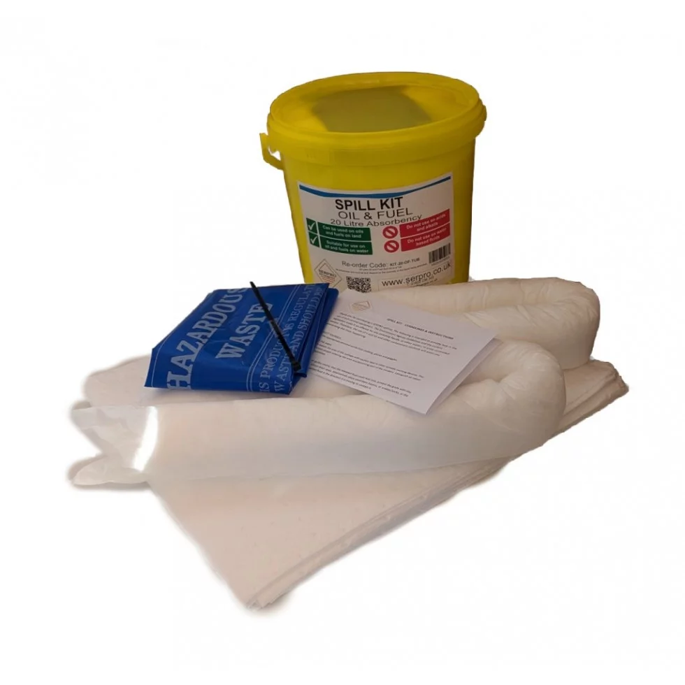 20 Litre Oil and Fuel Spill Kit in a Tub SERPRO Oil and Fuel Spill Kits