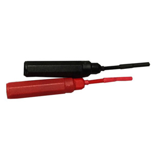 Keysight N7014A Banana-to-Socketed Tip Adapter, Connects 0.025" Square Pins, Red/Black, Pair