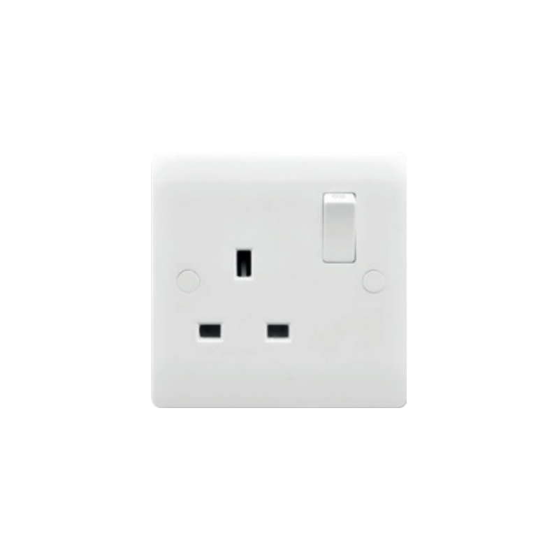 Hamilton Verve 1 Gang 13A Double Pole Switched Socket White/White