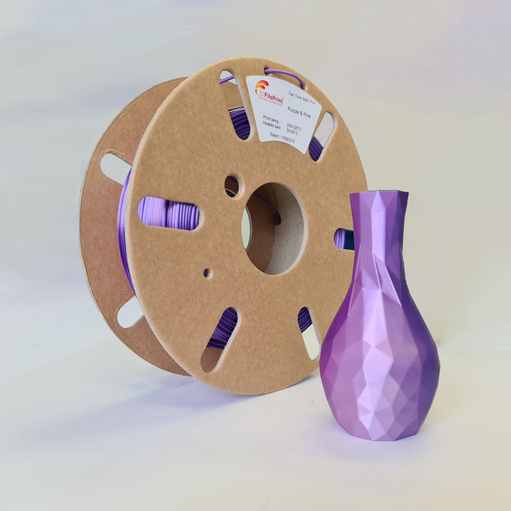 3D FilaPrint Two-Tone Pink / Purple Satin PLA 2.85mm 750gms 3D Printer Filament