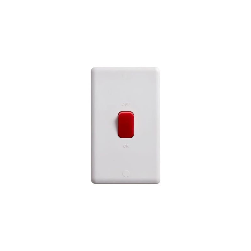 Deta Vimark Curve 50A DP Tall Switch Red Rocker