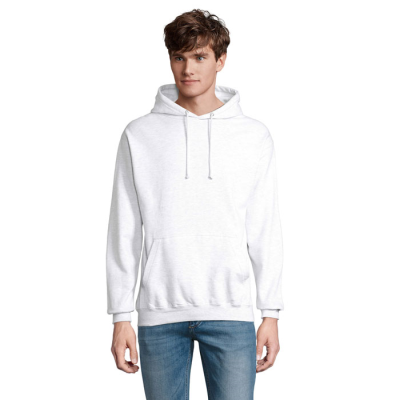 CONDOR UNISEX HOODED HOODY SWEAT in White.