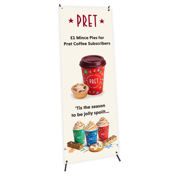 Economy Spring Mini Tensioned Banner Stand - 600mm Wide