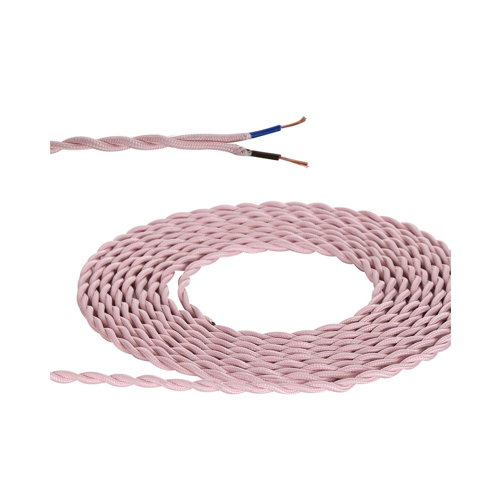 Luxuria Glorelle 1m Pink Braided Twisted 2 Core 0.75mm Cable