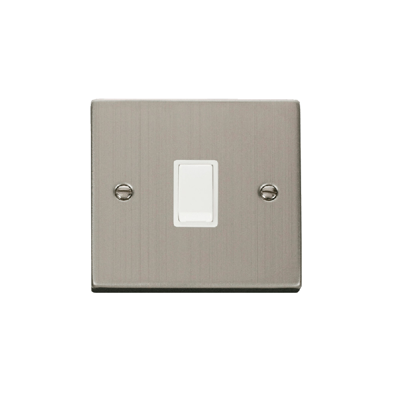 Click Deco 20A 1 Gang DP Switch Stainless Steel Insert White