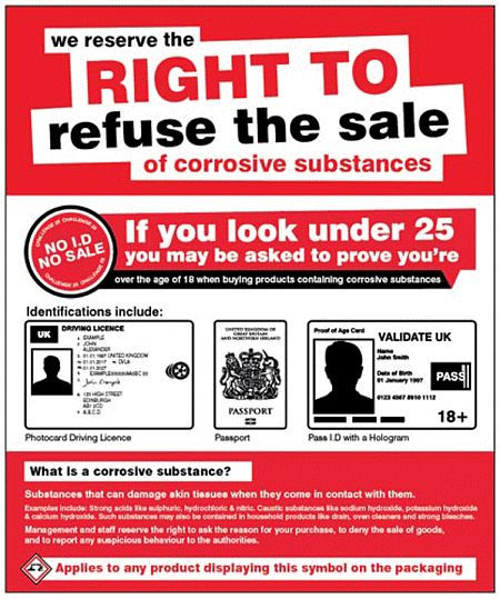 We reserve the right to refuse the sale of corrosive substances