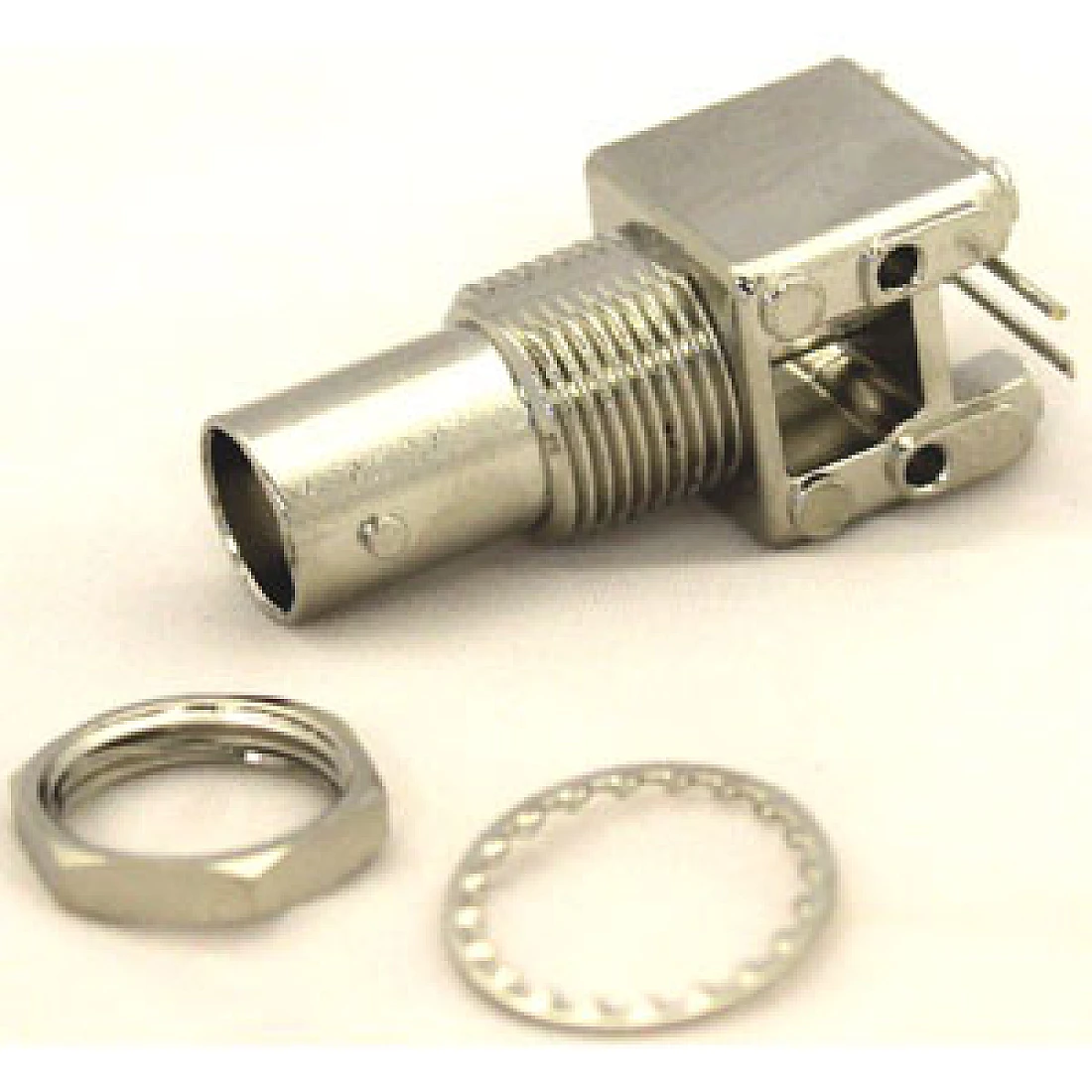 BNC PCB Jack, Shielded Elbow PCB Socket STANDARD PROFILE without Posts