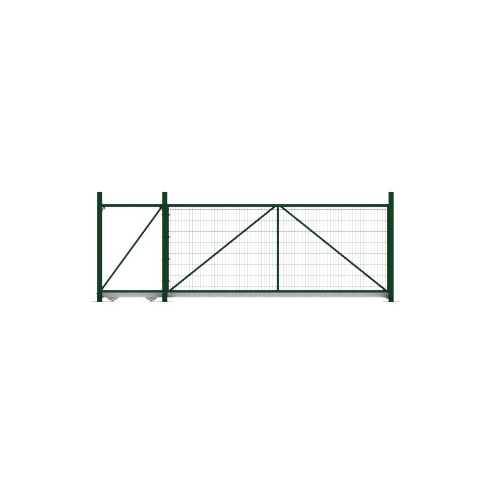 Cantilever Sliding Mesh Gate - 1.8H x 4mGreen With Track & Accessories - LH Open