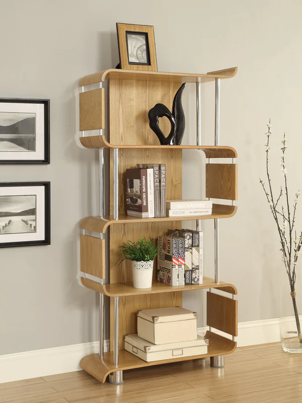 Specialising In Contemporary Open Storage Bookcase in Oak Veneer - 800mm - BS201 UK