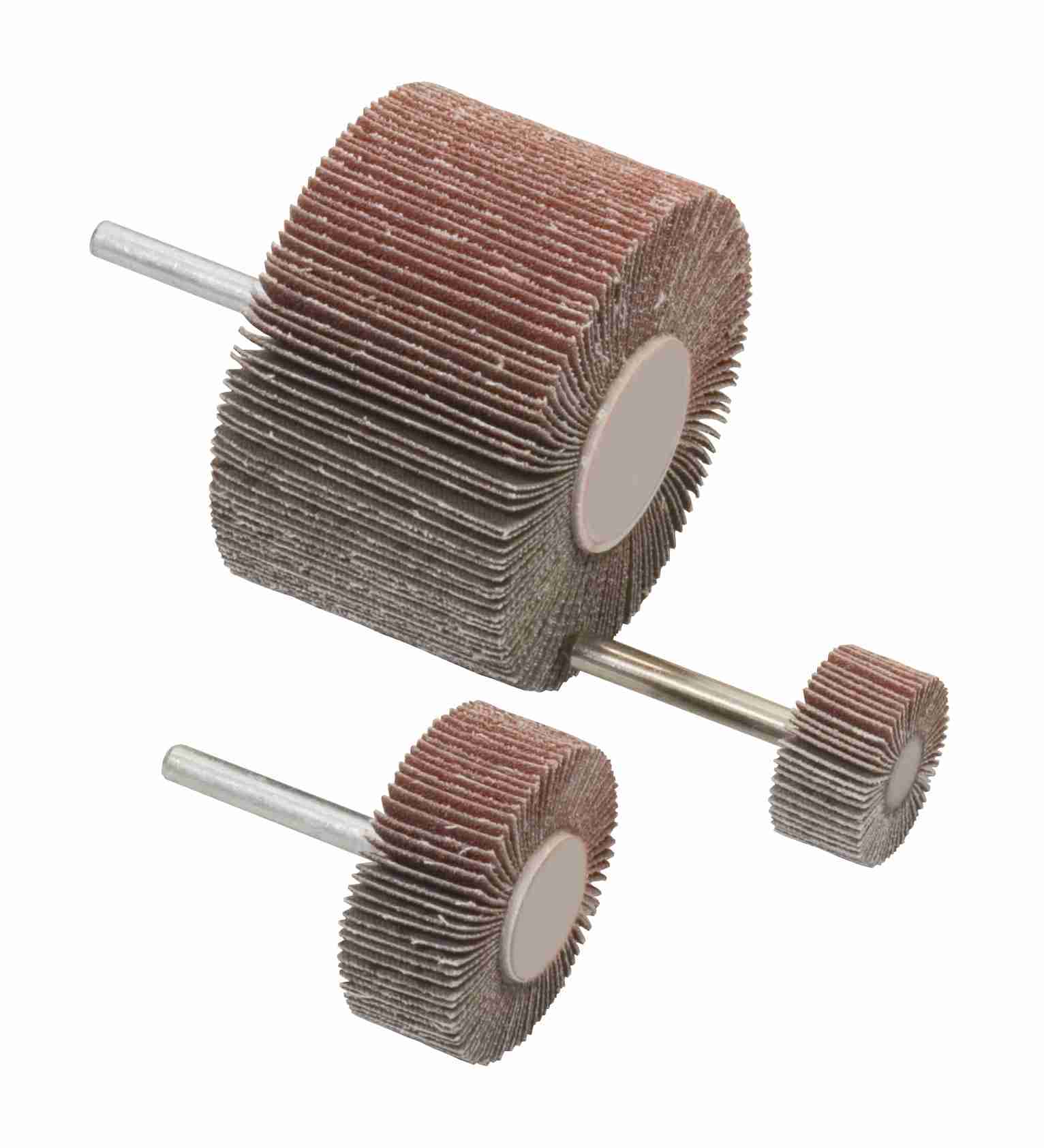 Abrasive Cloth Flap Wheels on a Spindle